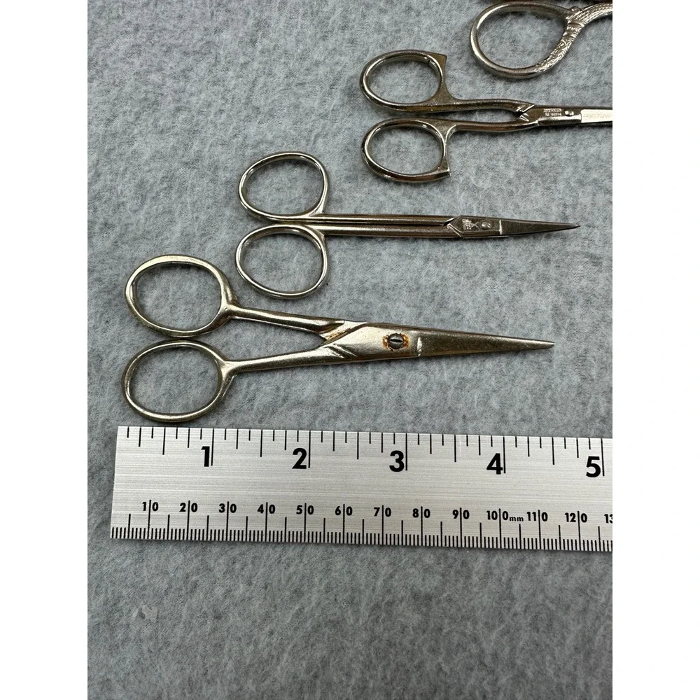 8pc Vintage Miniature Sewing Embroidery Scissors Lot Germany USA Ornate Metal